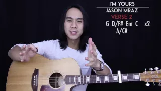 I'm Yours Guitar Tutorial Jason Mraz Guitar Lesson |Easy Chords + Guitar Cover|