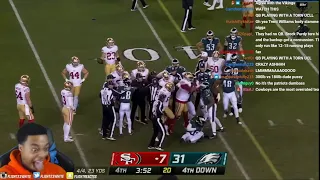 Flightreacts To NFL Eagles Vs 49ers NFC Conference Championship Playoff Highlights & End Game Fight