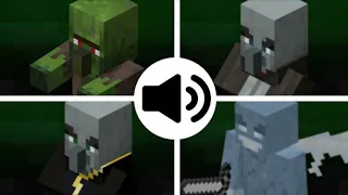 Todos los sonidos de mobs (aldeano zombi, vindicador, evocador y vex) #minecraft