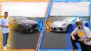 PORSCHE GT3 vs 525 PS MERCEDES-AMG A45 | MOJI vs DANIEL ABT | REACTION