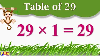 Learn Multiplication Table of 29 | Table Twenty Nine | 29 x 1 = 29 Times Tables Practice