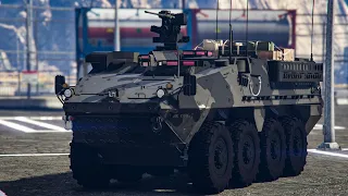 GTA V Mod M1126 Stryker VS Soldier Army 4K
