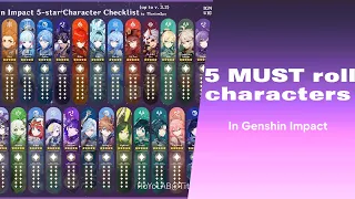 5 MUST pull characters GENSHIN IMPACT