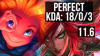 ZOE vs KATARINA (MID) | 18/0/3, Legendary, 1.1M mastery | BR Diamond | v11.6