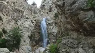 Big Falls in the rain and hail, Forest Falls CA