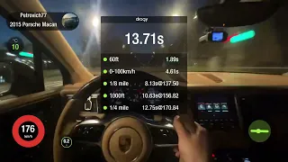 2015 Porsche Macan S stage 1 acceleration 0-100, 100-200, 1/4 mile