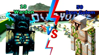Minecraft Mob Fight 50 Iron Golem VS 10 Warden || SHAMIM GAMETUBE