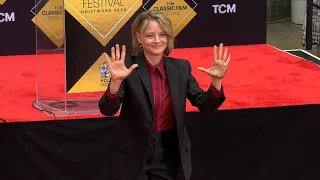 Jodie Foster imprints her hands and feet in cement at TCL Chinese Theatre