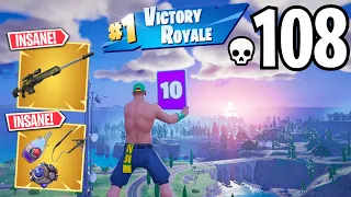 108 Elimination JOHN CENA Solo vs Squads WINS Full Gameplay (Fortnite Chapter 5 Season 1)!