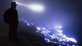 Kawah Ijen -  Volcano with glowing blue lava in Indonesia