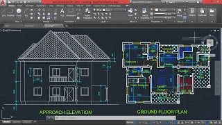 Full Building Plan  drawing in AutoCAD Part 4 Approach Elevation
