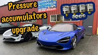 McLaren 720S  Suspension Pressure Accumulators- Replace/Upgrade to 765LT style