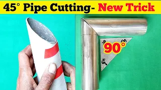A Simple Process Of Cutting Steel Pipe In 45 Degree Without A Cut Off Machine