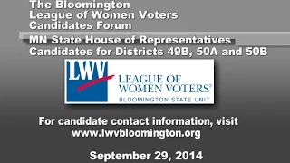 Bloomington League of Women Voters - State House Candidates Forum