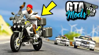 GTA 5 MODS - ASSALTO A LOJINHA e FUGA INSANA DE YAMAHA SUPER TENERE 1200! ( MOTO POTENTE )