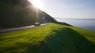 Early Morning Drone Car Chase along the California Coast