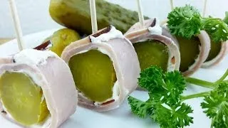 Ham and Pickle Roll Ups Recipe| 3 Ingredient appetizer recipe | August Cooking | How to