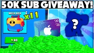 50k Subs Giveaway! + Mega Brawl Box Opening! + 10 Hour Live stream Announcement! - Brawl Stars