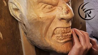 Woodcarving "Wooden mask" ►► Timelapse
