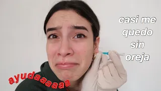 ME PERFORÉ LA OREJA SOLA *no lo hagas en casa*