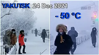 YAKUTSK Dec 24, 2021(-50°C)(-58°F) The Coldest City in The World