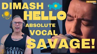 Dimash sings HELLO - an absolute vocal SAVAGE! TheSomaticSinger REACTS!!