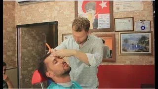 ASMR Turkish Barber Facial Mask Beard Trim and Haircut 19 👍💈