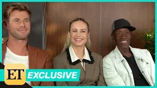 Avengers: Endgame: Chris Hemsworth, Brie Larson and Don Cheadle (FULL INTERVIEW)