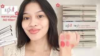 RED A LIP GLOW COLOR BALM  REVIEW SWATCHES ALL SHADES Ratu Adellya