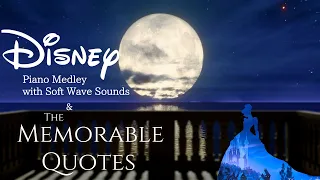 Disney Relaxing Piano Medley with Soft Wave Sounds for Deep Sleep and Soothing(No Mid-Roll Ads)