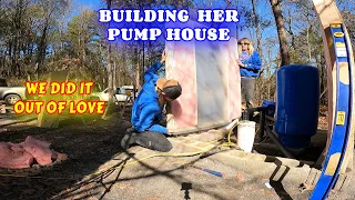 BUILDING MOMMA V'S PUMPHOUSE  | work, couple builds tiny house, homesteading, off-grid, rv life |