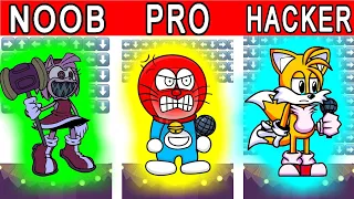 FNF Character Test  NOOB vs PRO vs HACKER  Gameplay VS Playground  VS Amy Angry Doraemon Tails