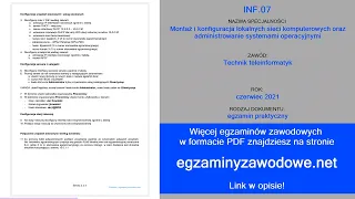 Egzamin zawodowy praktyczny INF.07, czerwiec 2021