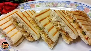Grilled Sandwiches | Grilled Chicken Panini Sandwich | Chicken & Cheese Filled Grill Sandwich