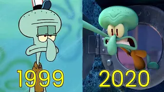 Evolution of Squidward Tentacles in SpongeBob Movies & TV (1999-2020)