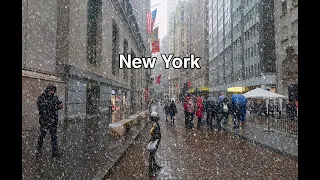 Snowstorm Walking in Downtown Manhattan New York [Feb 2024]