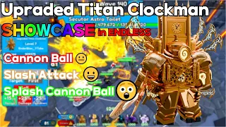 UPGRADED TITAN CLOCKMAN SHOWCASE with ATTACK TYPE, DAMAGE SPLIT, SKILL in TOILET TOWER DEFENSE