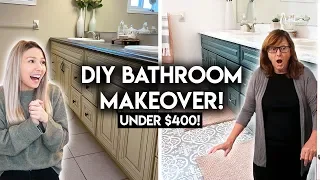 DIY BATHROOM MAKEOVER ON A BUDGET | RENTER FRIENDLY