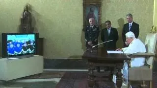 Pope Benedict XVI Greets Shuttle, Station Crew