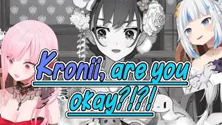 Calli & Gura ask Kronii if she is 'OK' after rant during Tea Party... [HOLOLIVE EN]