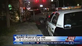 Pickup truck crashes into parked SAPD cruiser