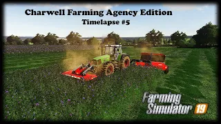 Mowing alfalfa, tedding/raking/collecting alfalfa hay bales | Charwel FA Edition | FS19 Timelapse #5