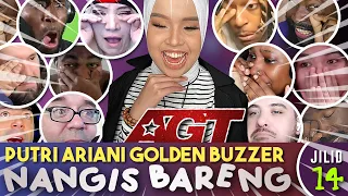 NANGIS BARENG 😰😭❗ PUTRI ARIANI AMERICA'S GOT TALENT GOLDEN BUZZER REACTION COMPILATION ANGKATAN 14