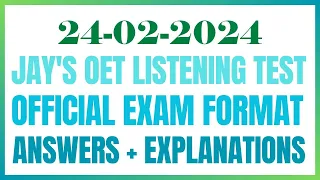 OET LISTENING TEST 24.02.2024 #oet #oetexam #oetnursing #oetlisteningtest