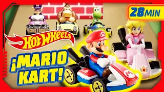 ¡LAS MEJORES CARRERAS CON MARIO KART! 🍄💥🏆 | Autos Hot Wheels en Español