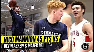 Nico Mannion Drops 45 POINTS On MATER DEI!! Gets HEATED & Battles It Out w/ 5 Star PG Devin Askew!!