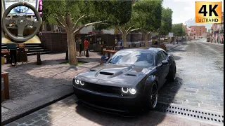 Dodge Challenger SRT Hellcat 1000HP - Liberty Walk | Forza Horizon 5 | Steering Wheel Gameplay [4K]