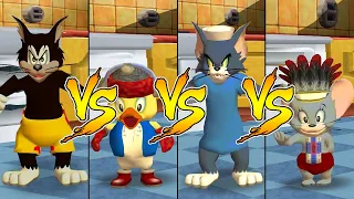Tom and Jerry in War of the Whiskers Nibbles Vs Butch Vs Tom Vs Duckling (Master Difficulty)