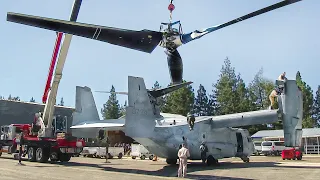 Replacing Gigantic Propellers of $100 Million V-22 in Middle of Forest