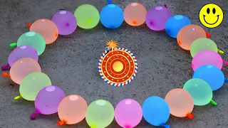 Balloons Circle With Chakri Diwali Crackers Experiments | Fireworks Testing  | Diwali 2022